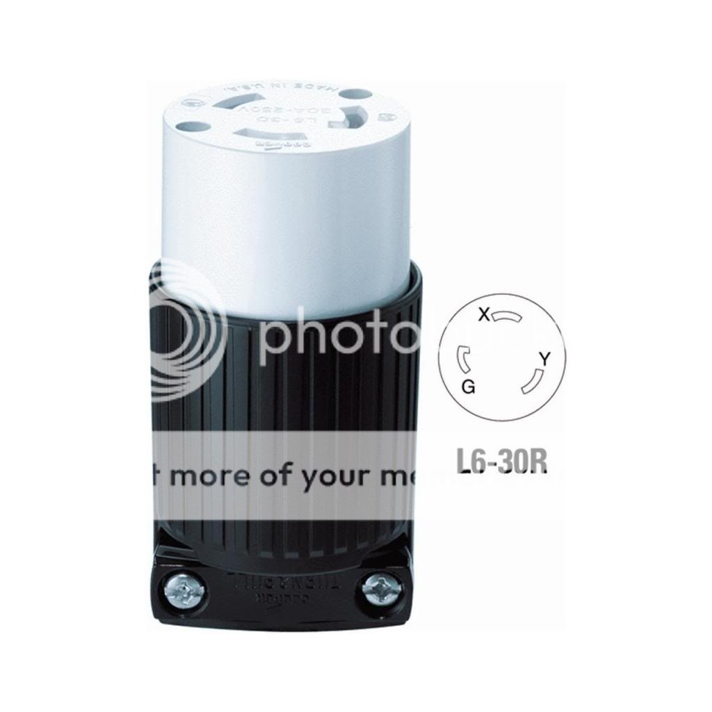 Cooper Wiring Devices L630C 30amp 250v Hart-Lock Connector Black and